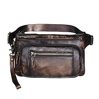 Retro Sling Bag Travel Phablet Bag Travel Fanny Pack Belt Bag (Color : D, Size : 24 * 6 * 14cm)