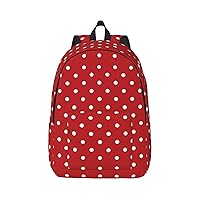 Big White Dot Large Capacity Backpack, Men'S And Women'S Fashionable Travel Backpack, Leisure Work Bag,