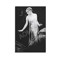 MOJDI French Actress Lili Damita Circa 1920s Black & White Flapper Jazz Age Poster Canvas Painting Wall Art Poster for Bedroom Living Room Decor 08x12inch(20x30cm) Unframe-style