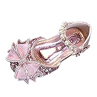 Girls's Slippers Princess Low Shoes Dance Rhinestone Sandals Pumps Kids Little Heels Glitter Dress Girls Sandal Size 10