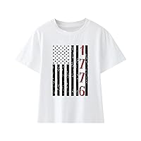 Kids Thermal Top Summer Toddler Boys Girls Short Sleeve Independence Day Letter Prints T Shirt Tops Boys Thermal Shirt
