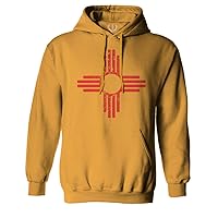 VICES AND VIRTUES New Mexico Zia Sun Symbol Vintage State Flag Hoodie