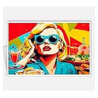 Arsharenkay All Occasion Assortment Proffession Pop Art Greeting Cards (Set of 8 Cards/Size 105 x 145 mm / 4 x 5.5 inches) No57 (Victualler Proffession 1)