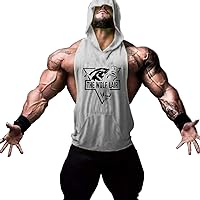 Cabeen Men's Workout Hooded Tank Tops Gym Muscle Hoodies Sleeveless Shirts with Pocket
