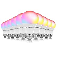 Smart Light Bulbs, Alexa Light Bulb, WiFi Light Bulbs, RGBCW Color Changing Light Bulb A19 9W 800LM, Smart Bulbs that Work with Alexa & Google Assistant, 2.4Ghz only, No Hub Required,10 Pack
