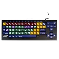 AbleNet KinderBoard USB Wired Color Coded Computer Keyboard with Big Keys and Large Letters Adaptive Keyboard - Product Number: 12000019
