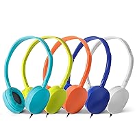 Wholesale Bulk Headphone Earphone Earbud (KHP0-10Mixed) 10 Pack Wholesale Mixed Colors(Each 2 Pack) Headphone for School, Classroom, Airplane, Hospiital, Students,Kids and Adults