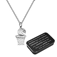 Basketball Necklace Basketball Lovers Gifts Basketball Inspirational Gifts Basketball Sport Necklace Jewelry with You Are Braver Stronger Smarter Than You Think Jewelry Box