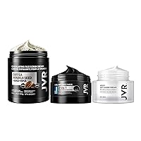JVR Blackhead Remover Mask + Face Scrub for Men 9 oz+ Face Moisturizer Cream Anti Aging Cream, Charcoal Peel Off Black Mask, Facial Mask Purifying and Deep Cleansing for All Skin Types