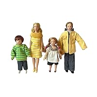 Melody Jane Dolls Houses Dollhouse Family of 4 People Miniature Modern Porcelain Figures 1:12 Scale