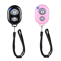 Cellphone Remote Shutter for Smartphones and Tablets, AOQIYUE Wireless Camera Remote Control Compatible with iPhone/Android Cellphone Wrist Strap Included (Black+Pink)