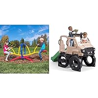 Pendulum Teeter Totter Seesaw Set TT-320 & Step2 Safari Truck Climber Kids and Toddler Playset – Large Outdoor Play Gym – Safari-Themed