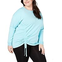 Ideology Womens Plus Fitness Workout Sweatshirt Blue