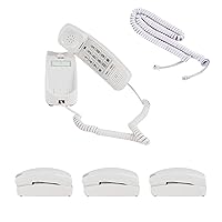 iSoHo Phones White Corded Landline Phone Quartet with 15ft Curly Cord - Perfect for Office, Business, and Home