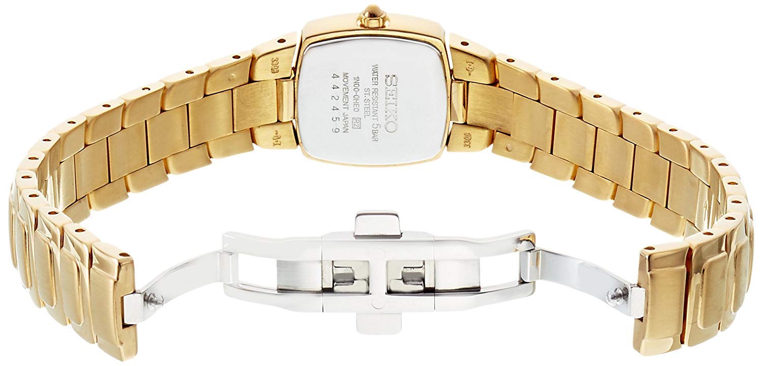 Seiko Vivace Womens Analog Quartz Watch with Stainless Steel Gold Plated Bracelet SUJ778