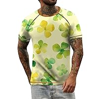 Men's Short Sleeve T Shirts Raglan T-Shirt Retro Short Round Neck Letter Printing Tops Shirts, S-6XL