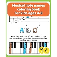 musical note names coloring book for kids ages 4-8: learn the musical staff by coloring notes and piano keys according to the appropriate musical note names (the musical staff for kids books) musical note names coloring book for kids ages 4-8: learn the musical staff by coloring notes and piano keys according to the appropriate musical note names (the musical staff for kids books) Paperback