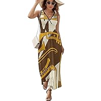 Wind Instrument Women Sleeveless Maxi Dress Long Loose Funny