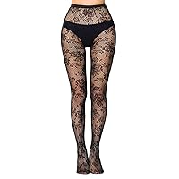 Simply Joshimo Womens Black Patterned Fishnet Net Tights/Ladies Fashion Pattern Pantyhose (Striped)