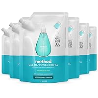 Gel Hand Soap Refill, Waterfall, Biodegradable Formula, 34 fl oz (Pack of 6)