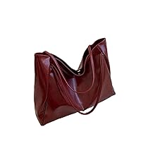 Women Tote Bag Underarm Bag Large Capacity Soft PU Leather Shoulder Bag Large Capacity Solid Color Bucket Bag