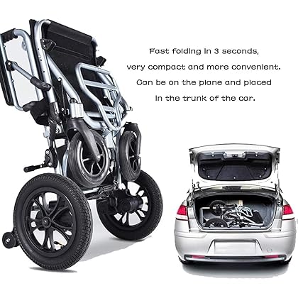 World's Lightest (Weight-30lbs) Foldable Electric Wheelchair, Travel Size, User-Friendly.