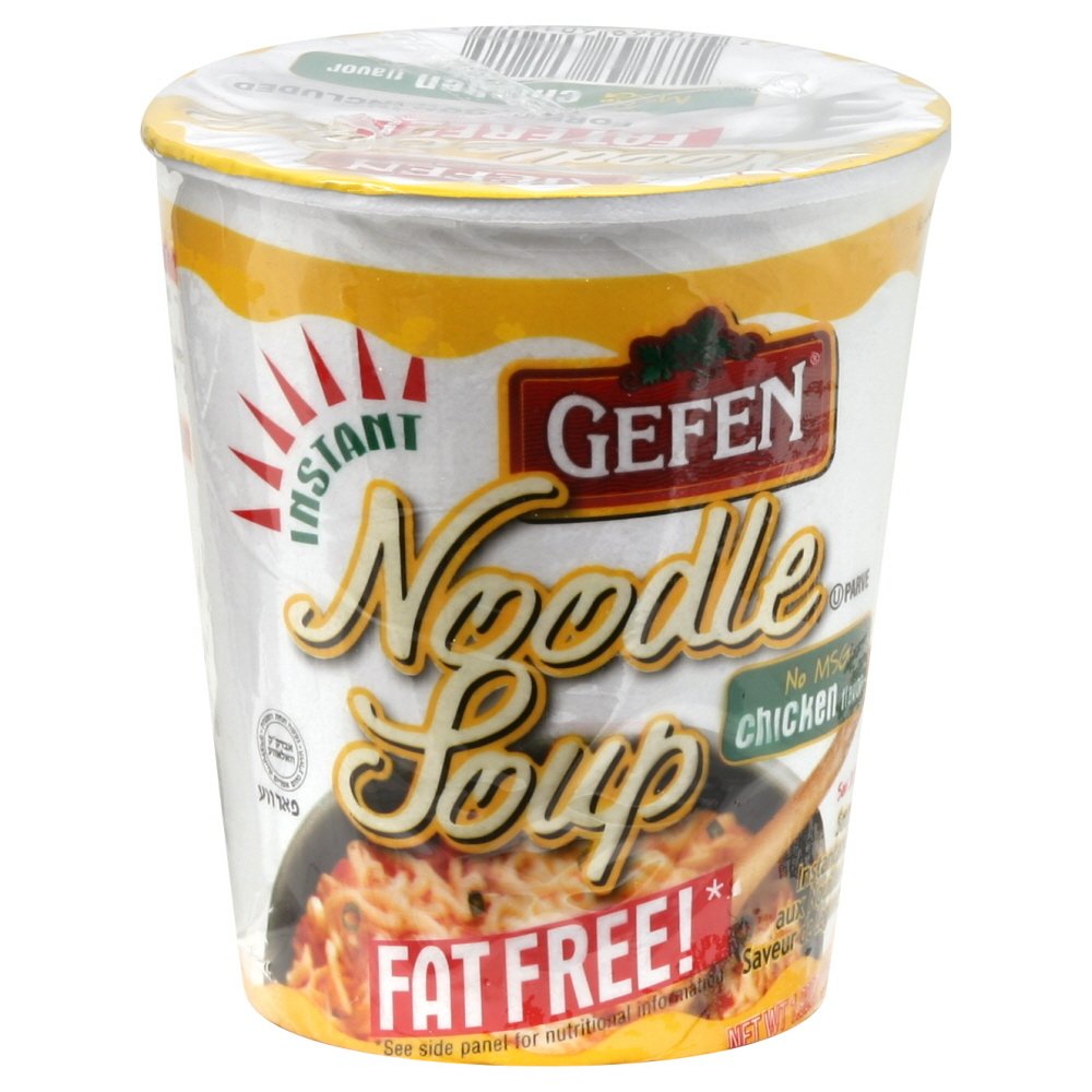 Gefen, Instant Noodle Soup Cup, Fat Free, 2.3oz, (12 pack) No MSG, Chicken Soup Flavor