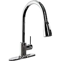 Dahsnü Pulldown Kitchen Faucet with Single Handle, Lead-Free Brass, Ceramic Cartridge, cUPC Certified, Contemporary Design (Chrome)