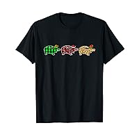 Alligator Animals Santa Hat Xmas Light Buffalo Plaid T-Shirt