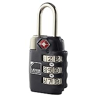 Travel Sentry TSA-Approved Luggage Lock, Large 3 Dial Combination with Easy Read Dials - Black (Pack of 2)