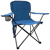 Beach Camp Cup Holder, Storage Pocket, Waterproof Bag Outdoor Arm Chair, Supports 225LBS, Cyan