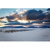 Southwestern Photography Print (Not Framed) Picture of Sunbeams Over Mountains at White Sands National Park New Mexico Desert Wall Art Western Decor (4