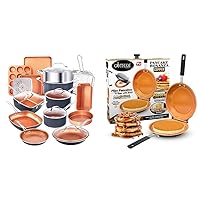 Gotham Steel 20 Pc Pots and Pans Set & Double Sided Pan