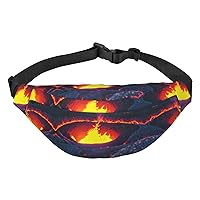 Kilauea Volcano Adjustable Belt Hip Bum Bag Fashion Water Resistant Hiking Waist Bag for Traveling Casual Running Hiking Cycling