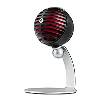 Shure MV5 Digital Condenser Microphone with Cardioid - Plug-and-play with iOS, Mac, PC, Onscreen Control w/ ShurePlus MOTIV Audio App, Includes USB and Lightning Cables (1m each) - Black w/ Red Foam