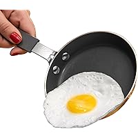 GOTHAM STEEL Mini Nonstick Egg Pan & Omelet Pan – 5.5” Single Serve Egg Frying Pan Nonstick/Skillet, Diamond Infused, Small Frying Pan Designed for Eggs Pancakes, Non Toxic, Dishwasher Safe – Copper