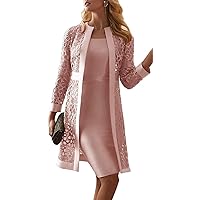 Melisa Formal Party Evening Gwons Tea Length with Jacket Long Sleeves Mother of The Bride Dresses 2 Pieces