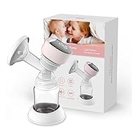 Electric Breast Pump, 4 Modes 12 Adjustable Levels, Fully Automatic, Comfortable Suction, Massage Breastfeeding, Silent Milk Extractor, with Storage Bottle, LED Touch Screen