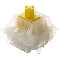 GATERON Milky Yellow Pro Switches Pre-lubed 5 Pin Linear Keyboard Switches for MX Mechanical Keyboard (70 Pcs, Yellow)