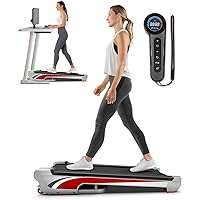 Redliro Walking Pad Treadmill with 6% Incline, Under Desk Treadmill 350+ lb Capacity Portable for Home & Office, Compact Mini Jogging Machine for Small Space Installation-Free with Remote Control