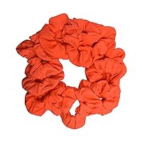 12 Pack Solid Hair Ties Scrunchies (Neon Orange)