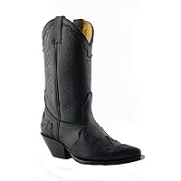 Grinders Arizona HI Unisex Leather Cuban Heeled Western Cowboy Dancing Boots