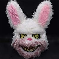 BESSEEK Halloween Scary Mask Bear Rabbit Bunny Mask, Bloody Plush Head Mask, Cosplay Costume Props Halloween Party
