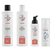 System Kit 4 + Thickening Spray, For Color Treated Hair with Progressed Thinning, Full Size (3 Month Supply)