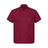 Unisex Short Sleeve/Long Sleeve Chef Coat Jacket Double-Breasted Kitchen Chef Uniform
