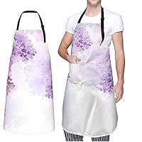 Waterproof Apron for Men Women Funny Ladybug Floral Aprons with Pocket Kitchen Chef Aprons Bibs For Cooking Baking