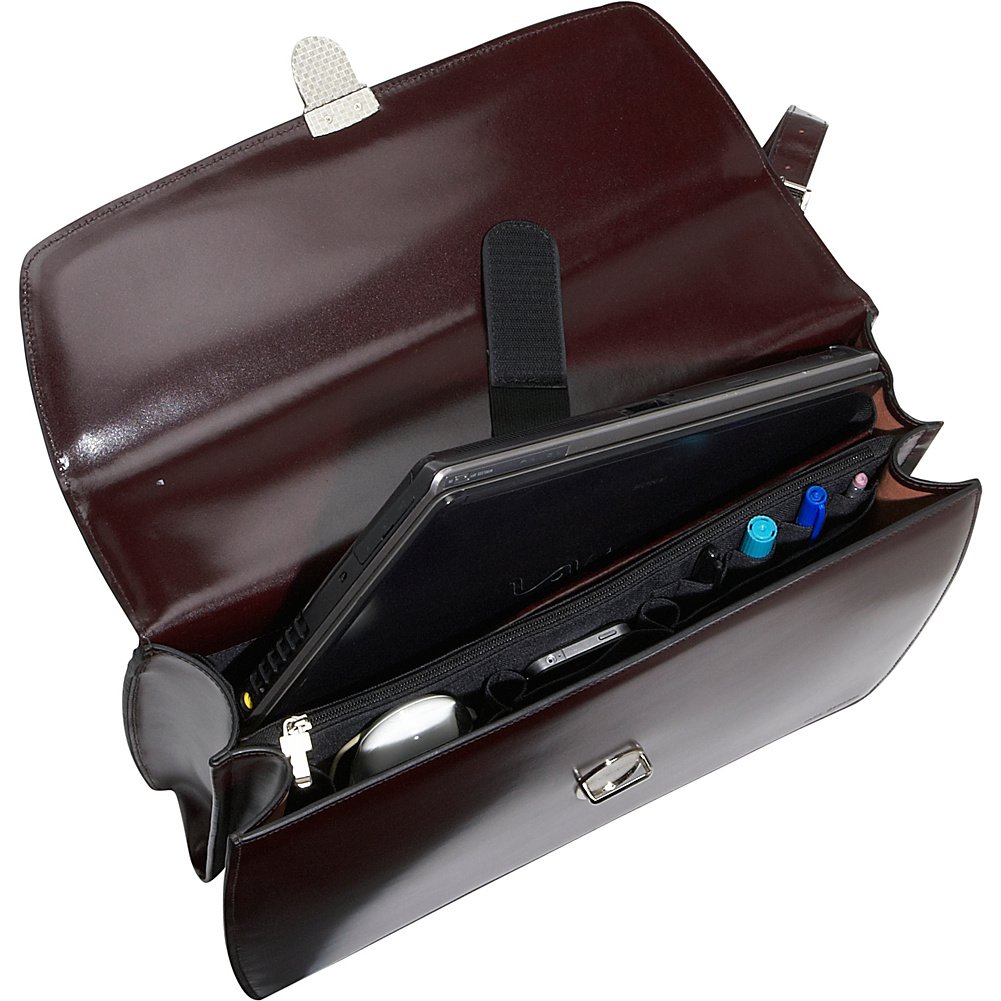 Jack Georges Elements Double Gusset Flap Over Briefcase #4402 (Black)