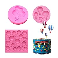 3Pack Hot Air Balloon Silicone Fondant Molds For Wedding Baby Shower Cake Cupcake Chocolate Candy Decoration Mold