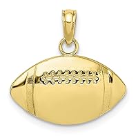 10k Gold Football Pendant Necklace 2 d and Engraveable Measures 17.85x17.5mm Wide Jewelry for Women