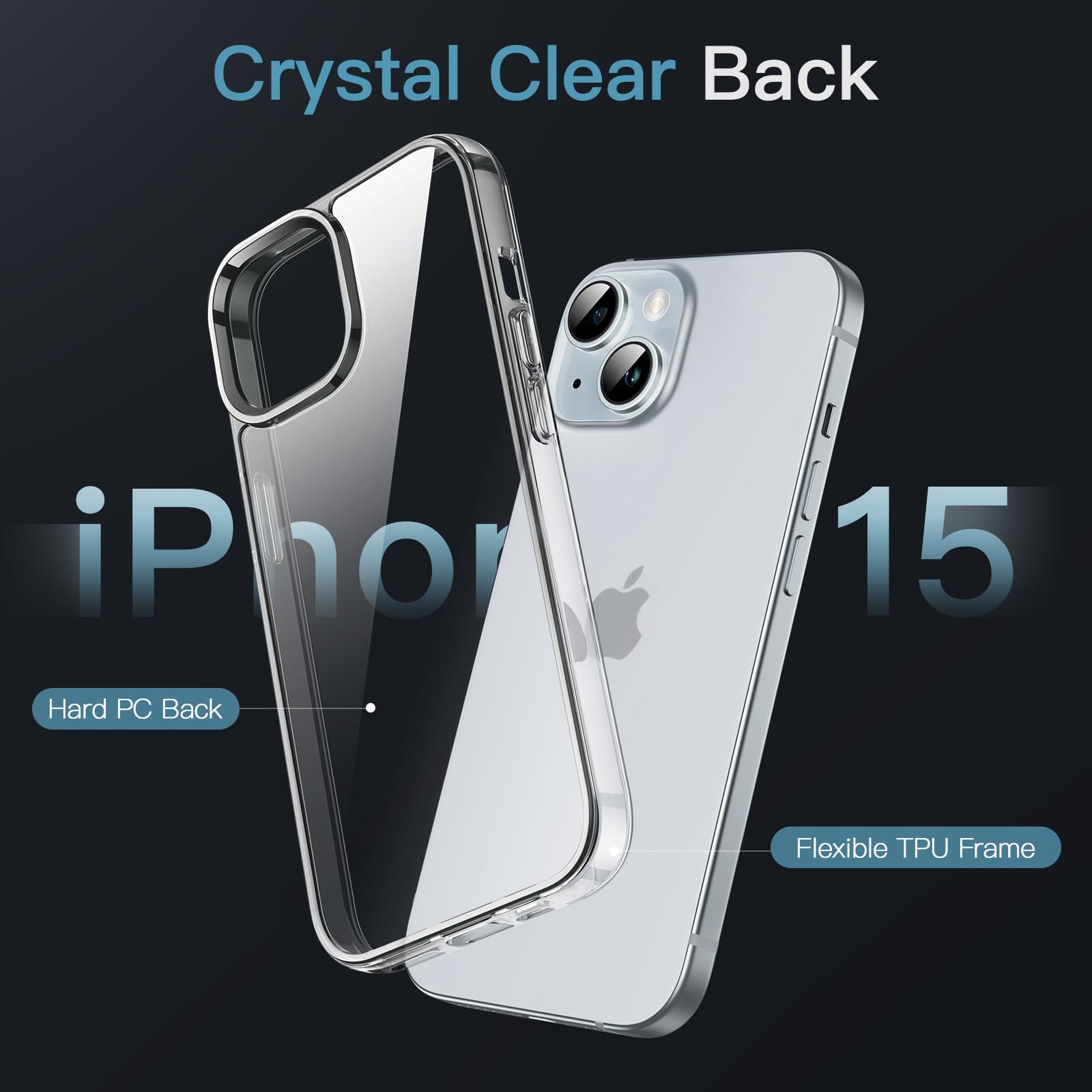 JETech Case for iPhone 12/12 Pro 6.1-Inch, Non-Yellowing Shockproof Phone Bumper Cover, Anti-Scratch Clear Back (HD Clear)